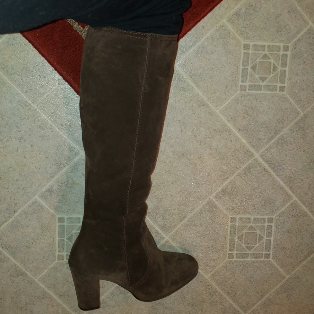 Milan designer Lartigiano DiBrera real suede made in Italy brown boots